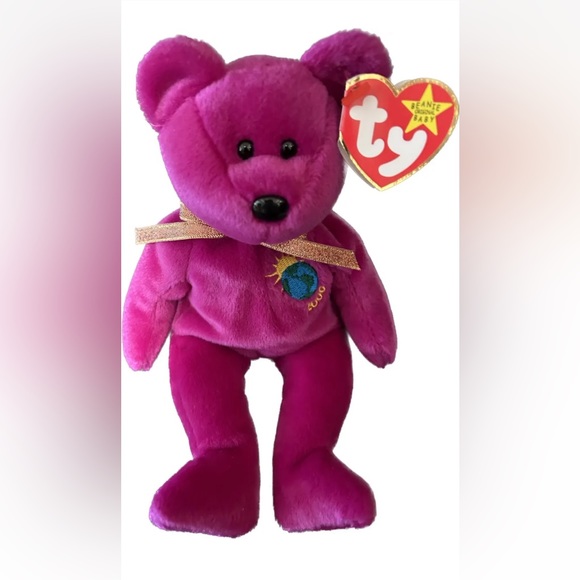 TY MILLENNIUM BEAR Beanie Baby RARE with TAG ERRORS - Picture 1 of 4